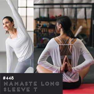 Zyia white namaste T shirt. Size small